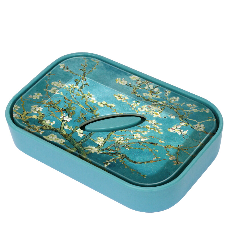 肥皂盒双层沥水设计密胺材质彩色印花居家卫生间置物肥皂托