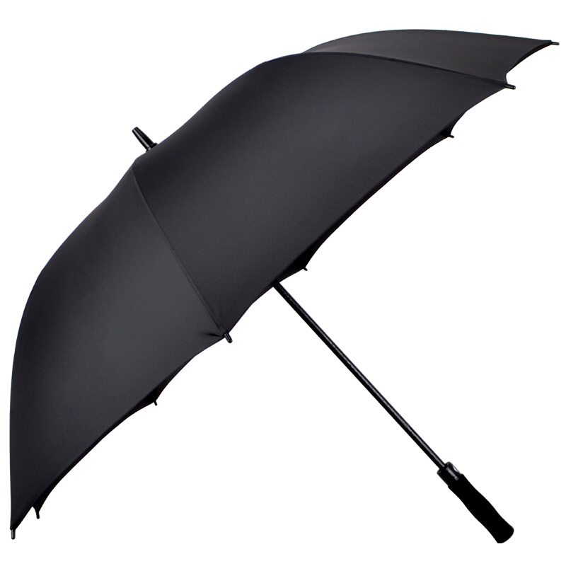 超大雨伞三人自动折叠商务长柄伞防风加固直柄高尔夫广告双伞深蓝色深蓝色-30寸