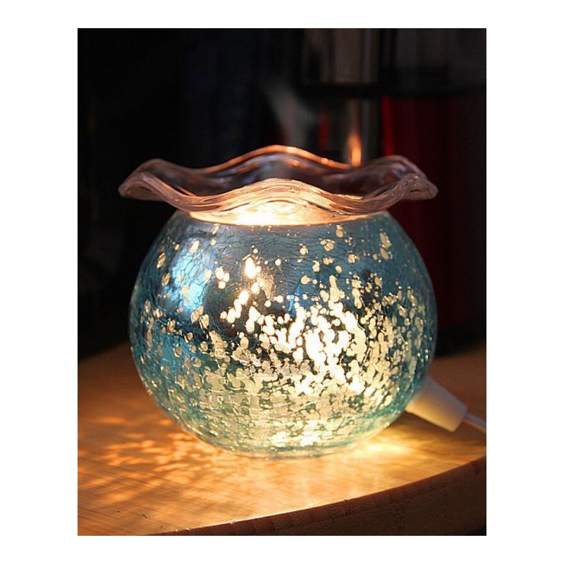 创意冰裂玻璃香薰灯炉欧式彩色晚餐烛杯会所SPA插电烛台