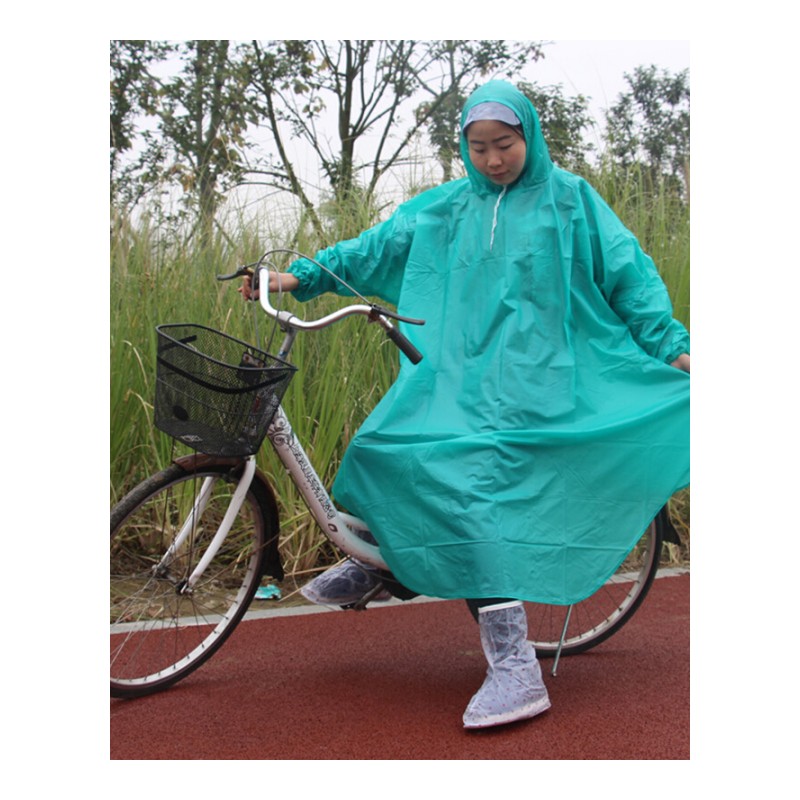 电动车雨衣单色加厚面料颈部抽绳设计单人款雨天骑行防水雨披无镜套紫色XXXL