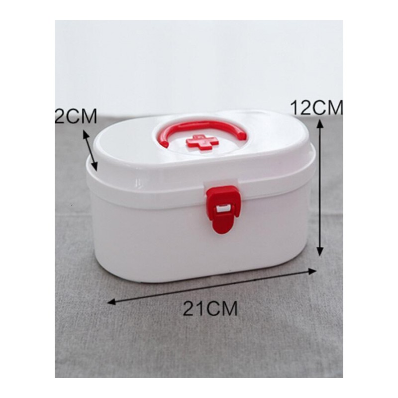 药品收纳箱按扣白色塑料多层分隔居家药创可贴用盒