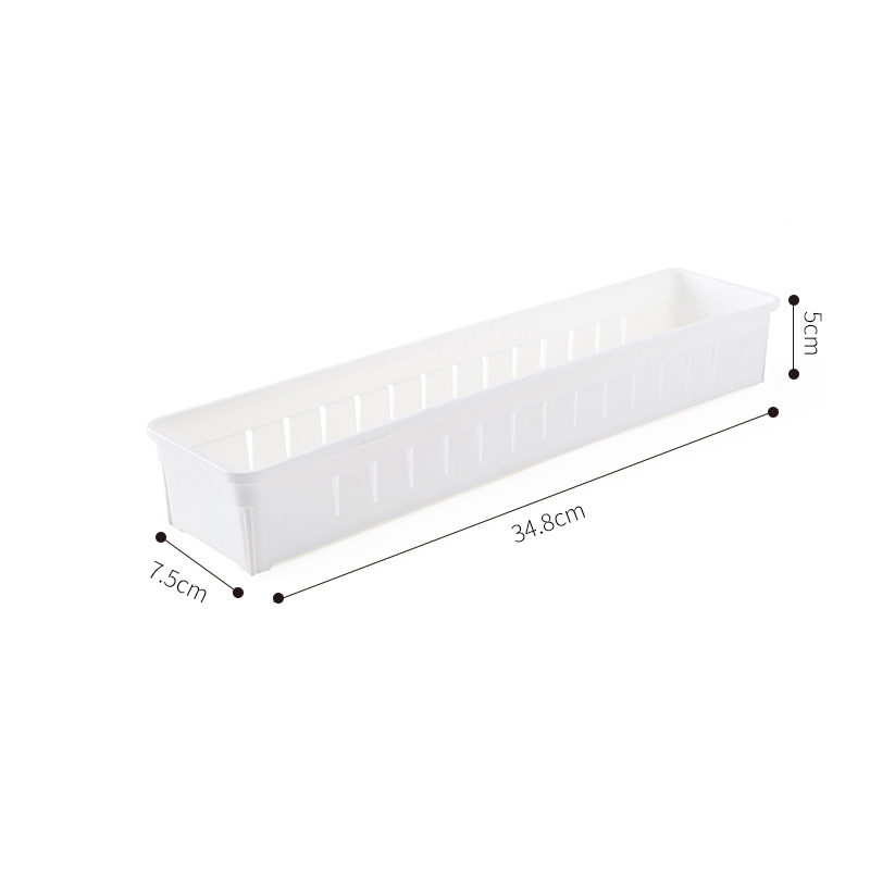 塑料带隔板桌面抽屉收纳盒 简约分隔盒分类分格整理盒子