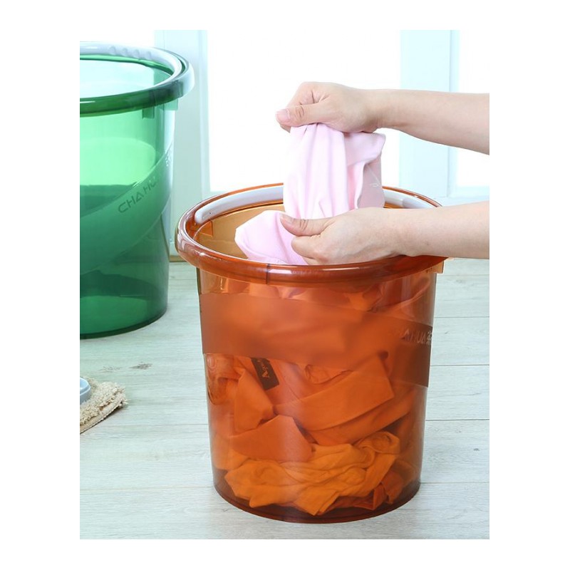 透明加厚塑料水桶拖把桶宽边提手大号桶洗车桶大号2个装15.9L