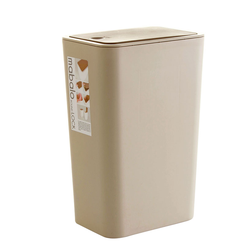 长方形按压式有盖垃圾桶 日式家用厨房卫生间简约窄垃圾筒