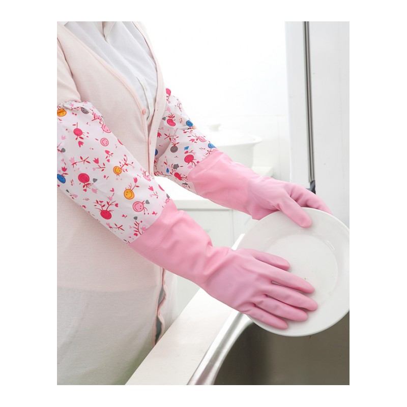 厨房冬季清洁洗衣服的家务乳胶橡胶胶皮洗碗刷碗手套加绒加厚防水