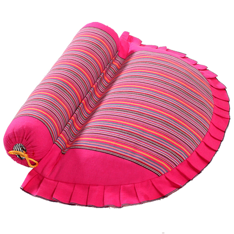 颈椎枕荞麦壳填充内芯拉链款外套可拆洗家用床上睡眠圆枕