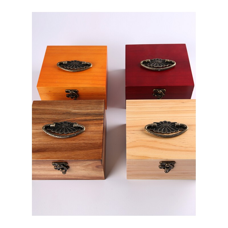 针线盒创意木质工艺小号方形翻盖式内部分隔家用缝纫工具收纳盒