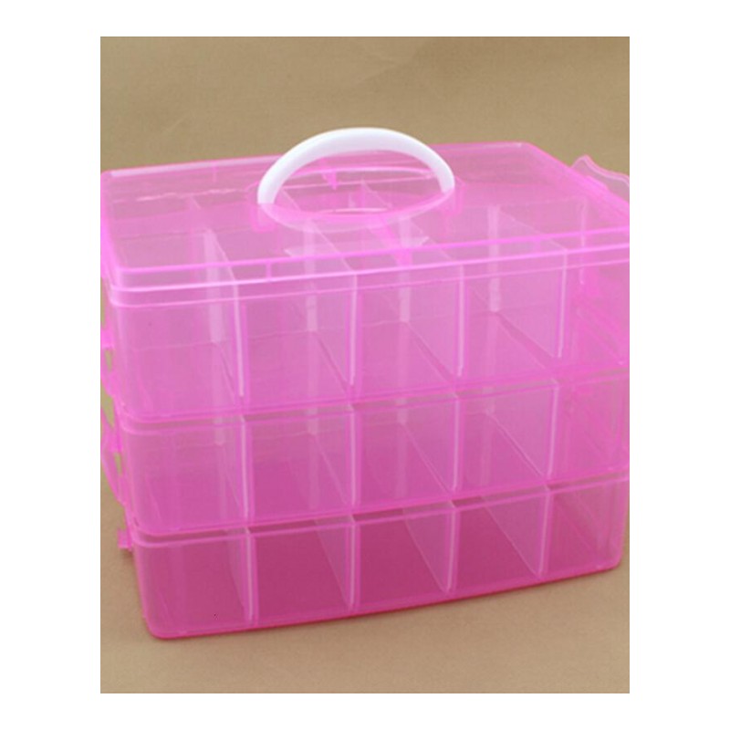 收纳盒透明塑料加高多层有盖内部分隔居家桌面积木车模玩具整理箱