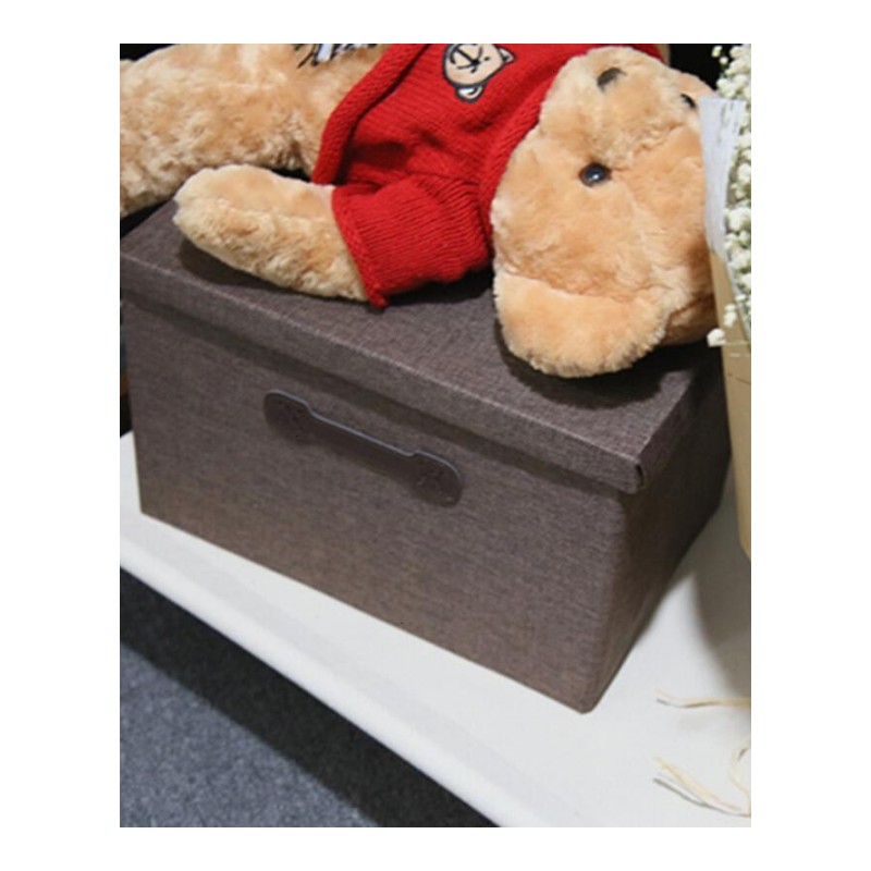 储物箱大学生寝室收纳上铺下铺床头简易衣柜宿舍创意置物盒麻质棕色大号
