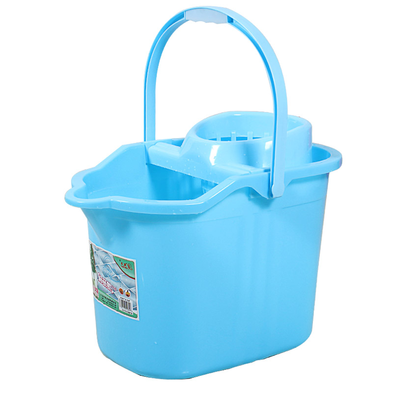 加厚拖地桶塑料洗地桶清洁桶拧水桶挤水拖布桶擦地桶-晴空蓝