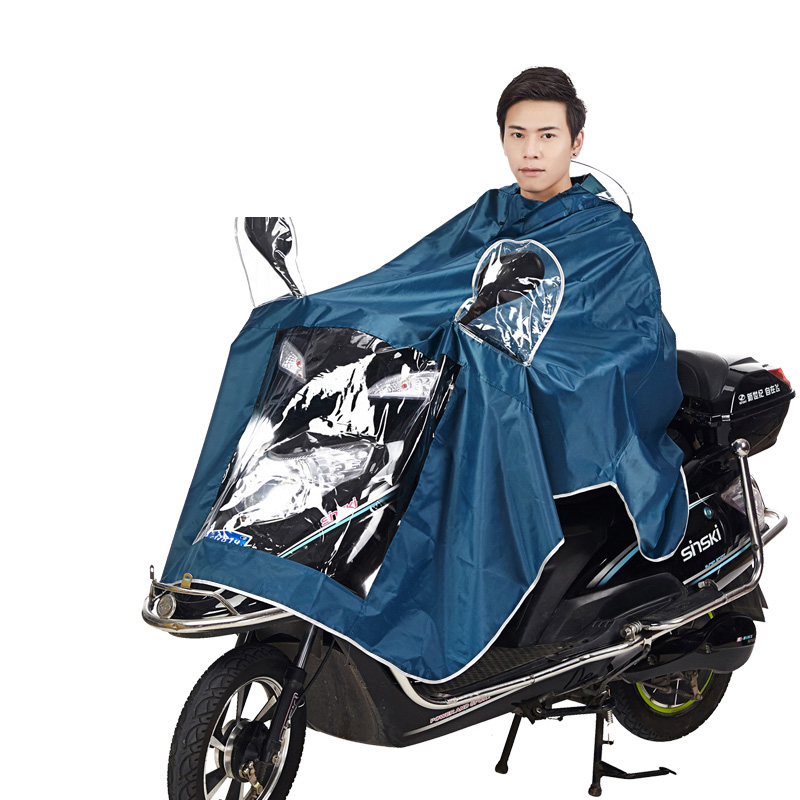 男女成人单人雨衣摩托车电动车雨衣加大加厚时尚透明帽檐雨披