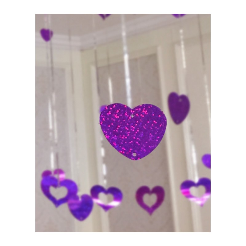 浪漫气球装饰婚庆用品婚房布置生日派对雨丝爱心坠气球套餐-红+粉+白-加厚