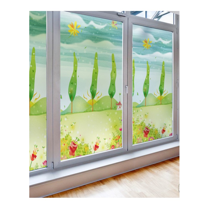窗贴简约防晒防水移窗贴膜卧室卫生间台玻璃贴膜-磨砂静电宽60cm高90cm