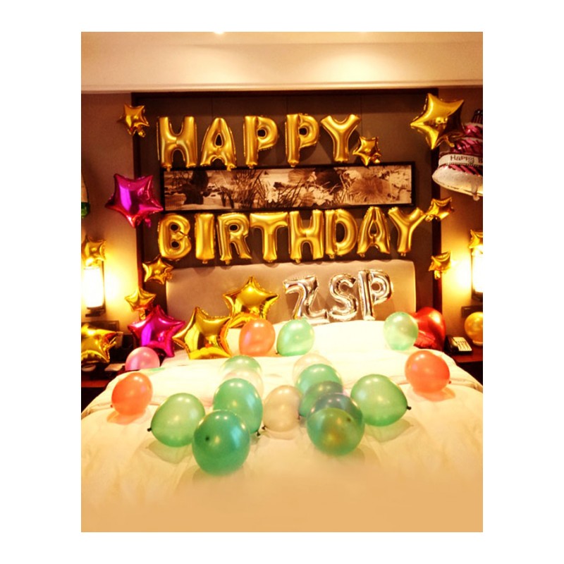 生日气球装饰派对布置气球套餐数字卡通气球-银色酒瓶酒杯气球套餐