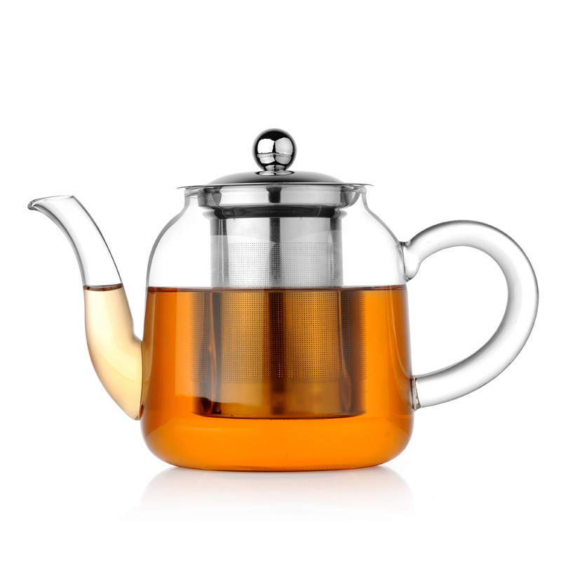 带过滤玻璃茶壶耐高温加厚泡茶壶办公室大容量茶壶家用茶具-耐热玻璃茶壶1个