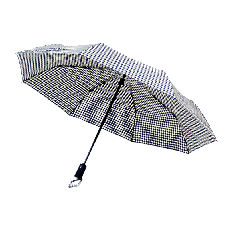 雨伞全自动三折叠伞男女式防晒太阳伞千鸟格加固防风两用晴雨伞