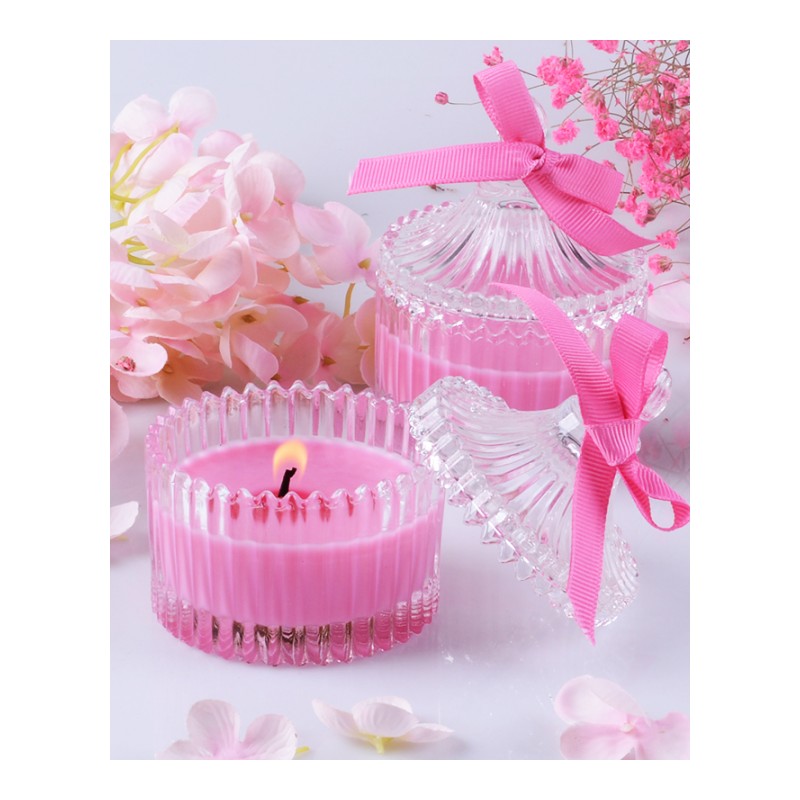 精油香氛蜡烛浪漫玻璃杯蜡-粉色~ 粉恋玫瑰