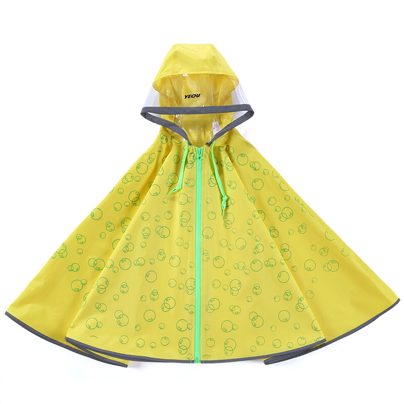 18新款儿童雨衣雨披男女童大帽檐反光斗篷雨衣没异味幼儿学生书包位