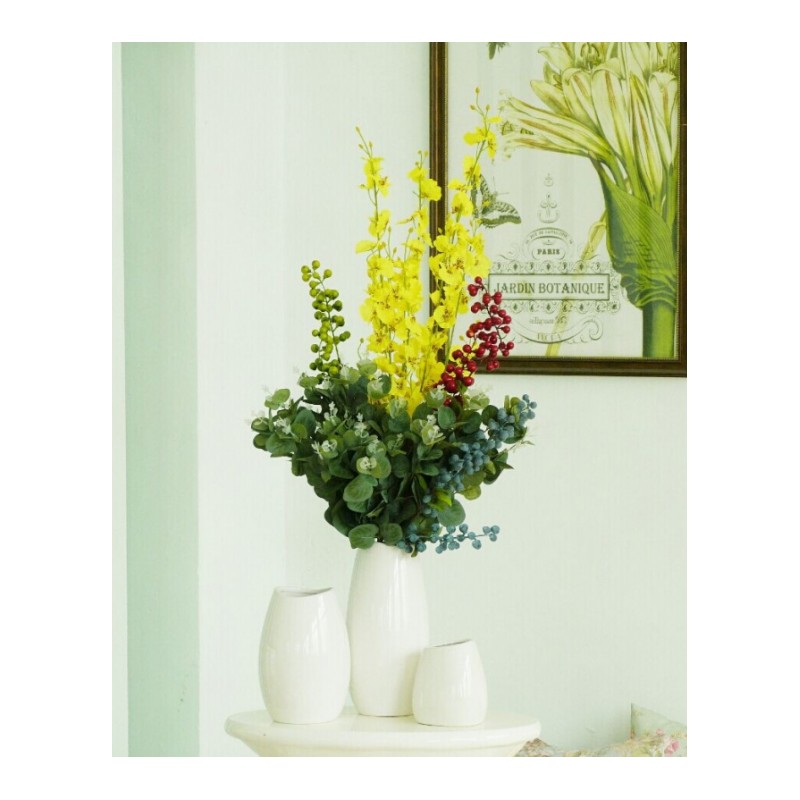18新款陶瓷小花瓶摆件三件套绿萝插花花器家居茶几客厅摆件插花瓶