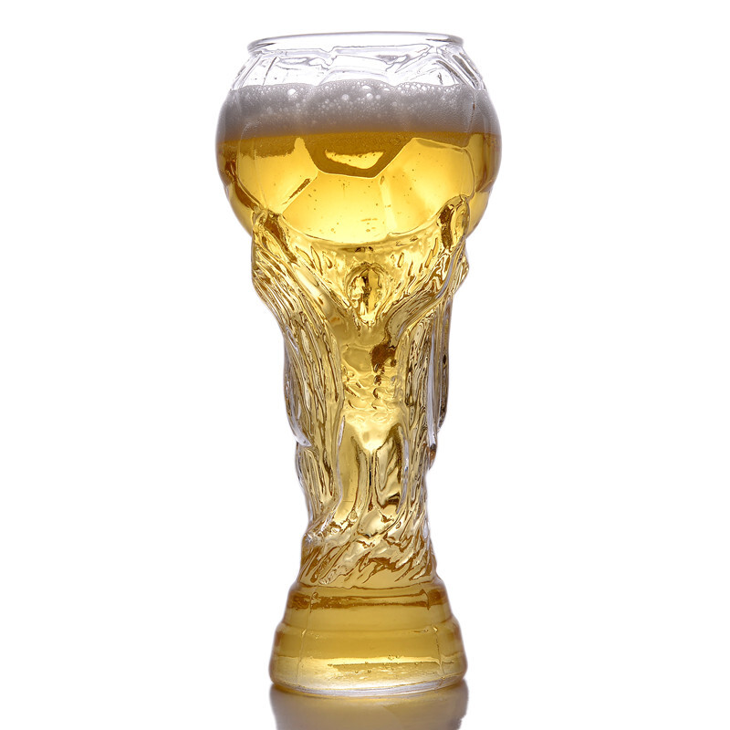 18新款创意大力神啤酒杯世界杯足球玻璃杯酒吧果汁水杯子手工扎啤杯