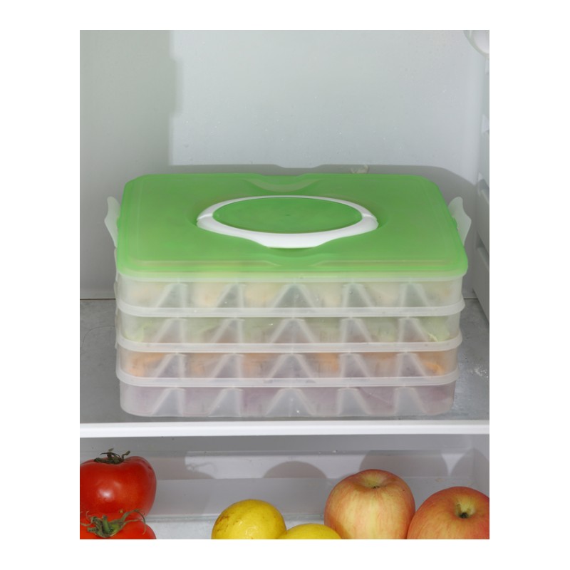 速冻饺子盒冰箱保鲜收纳盒4层分格饺子托盘保鲜盒