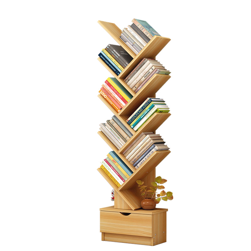 简易创意树形书架简约现代落地小书柜卧室置物架组装经济型学生用