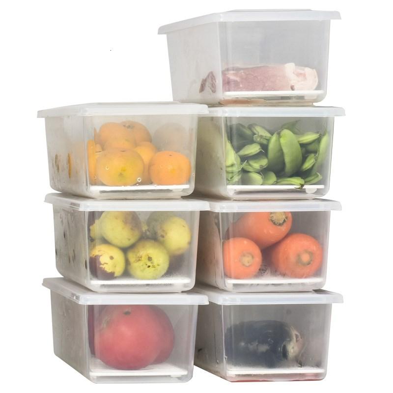 4个装分类冷冻沥水保鲜盒塑料厨房冰箱冷藏储藏盒食物收纳盒