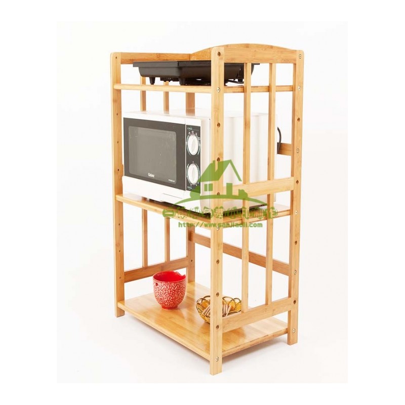 新款厨房置物架竹微波炉收纳架子简易多层电器烤箱架简约现代多功能架收纳层架