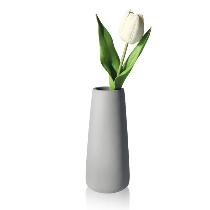 水泥花盆花瓶北欧简约植物花器创意客厅直筒插花干花摆件家居装饰