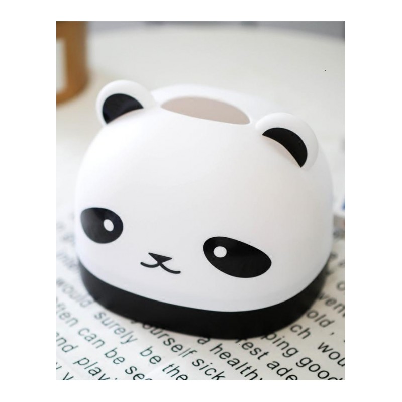 可爱熊猫抽纸盒卡通纸巾盒客厅桌面纸巾收纳餐巾盒家用PP材质