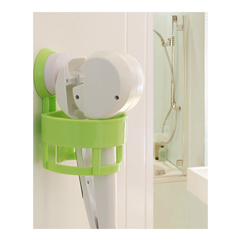浴室强力吸盘吹风机架 塑料无痕免钉风筒架 绿色