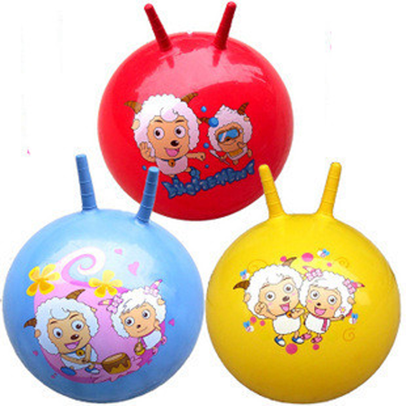瑜伽球 蹦蹦球 感统器材玩具羊角球 加厚羊角球充气球 14寸 颜色随机