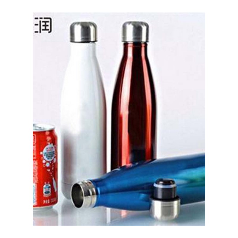 普润 500ML创意水杯 不锈钢杯子保温杯 可乐瓶双层真空保温瓶