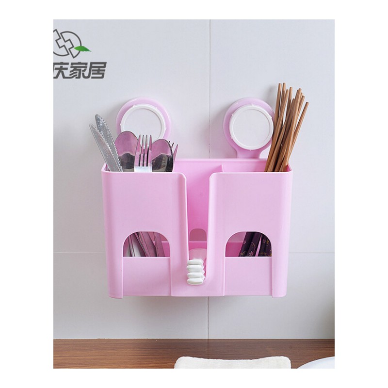 筷子笼 双庆家居炫彩厨房置物架吸力 颜色随机