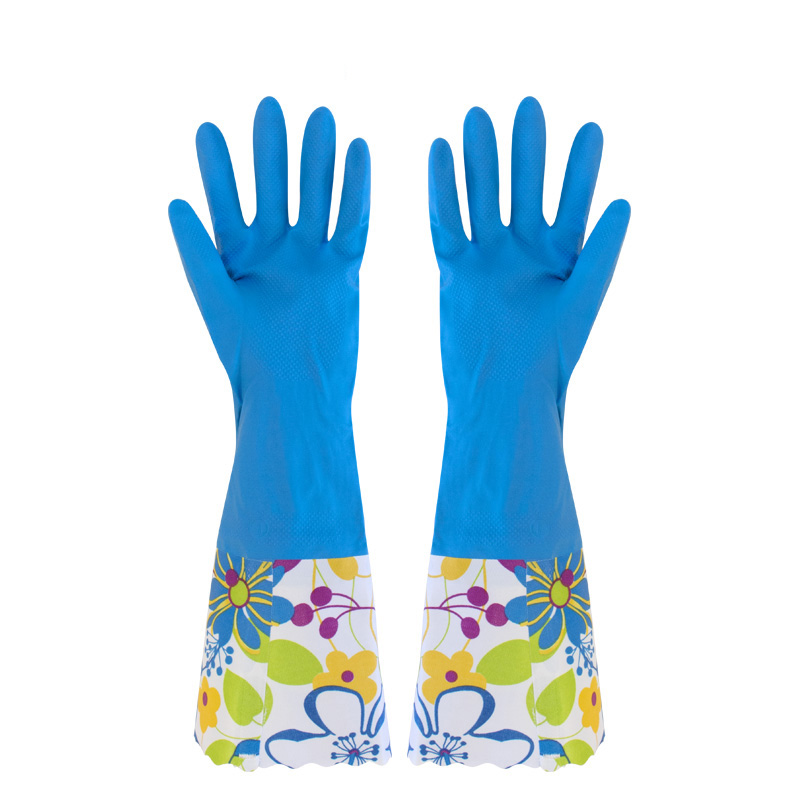 (2套装)保暖手套 中长款敞口家用保暖手套--单层蓝色