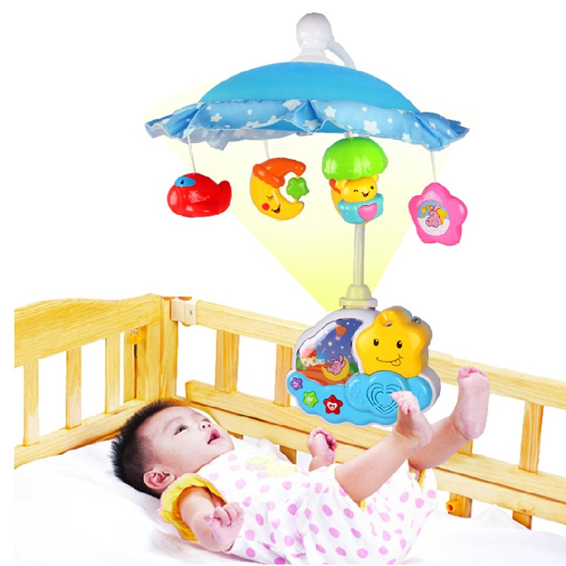 旋转床头挂 澳贝463220婴儿玩具宝宝音乐旋转床头挂 遥控投影梦幻星空床铃