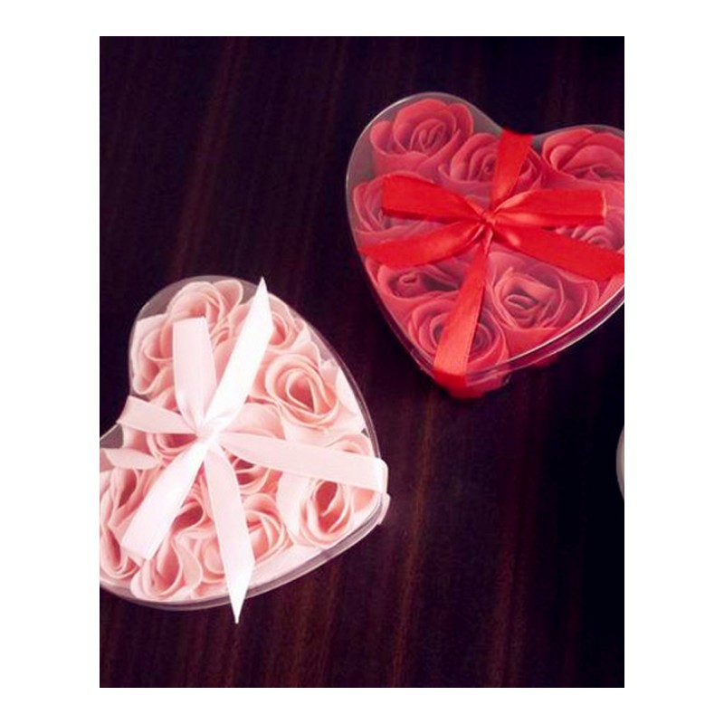 (4盒装)玫瑰香皂花 浪漫爱心9朵花装