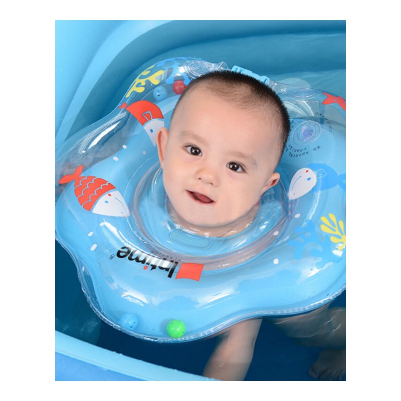 盈泰 婴儿游泳圈 安全型儿童游泳圈 可双气囊颈圈脖圈 颜色随机