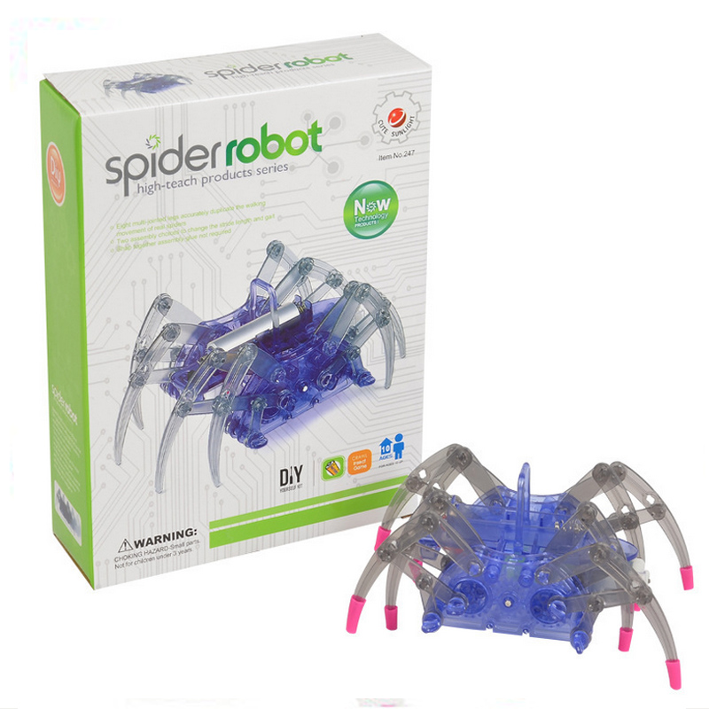 拼装玩具蜘蛛机器人电动爬行蜘蛛
