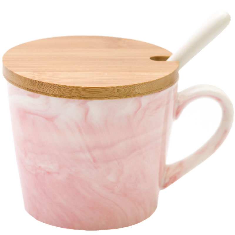 北欧马克杯水杯子陶瓷麦片早餐杯牛奶咖啡杯带盖勺通用咖啡杯水杯茶杯家居器皿水 具水杯