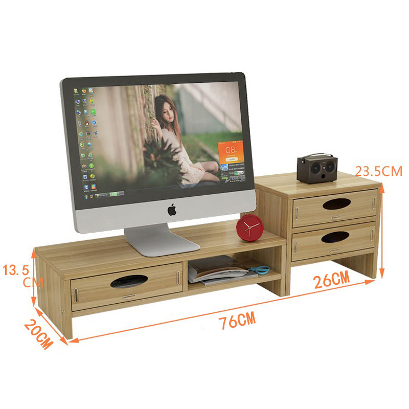 电脑显示器增高架桌面收纳盒台式桌面置物架办公整理创意支架底座 生活日用收纳用品收纳盒