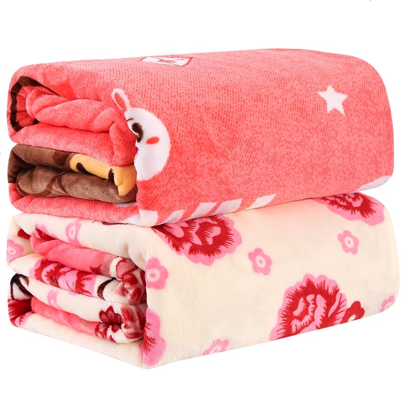 法兰绒毛毯 夏季珊瑚绒盖毯空毛巾被子 加厚单人双人床单