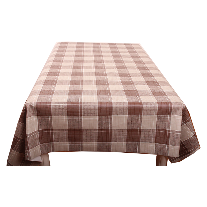 桌布防水防烫防油免洗正方形布艺台布格子田园茶几桌布PVC餐桌垫