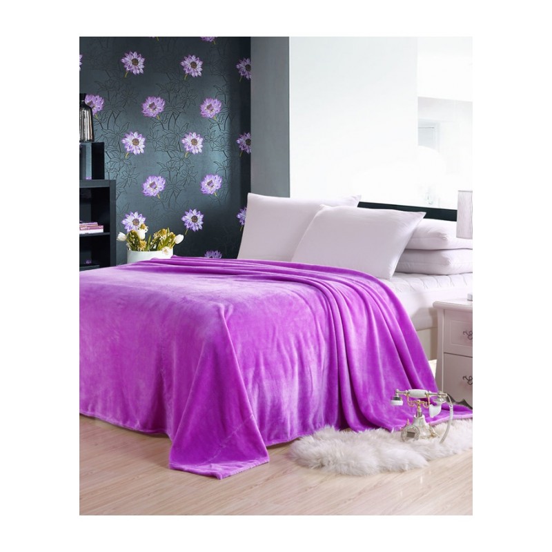 素色法莱绒毛毯床单毛巾被 休闲毯法兰绒空毯沙盖毯童毯