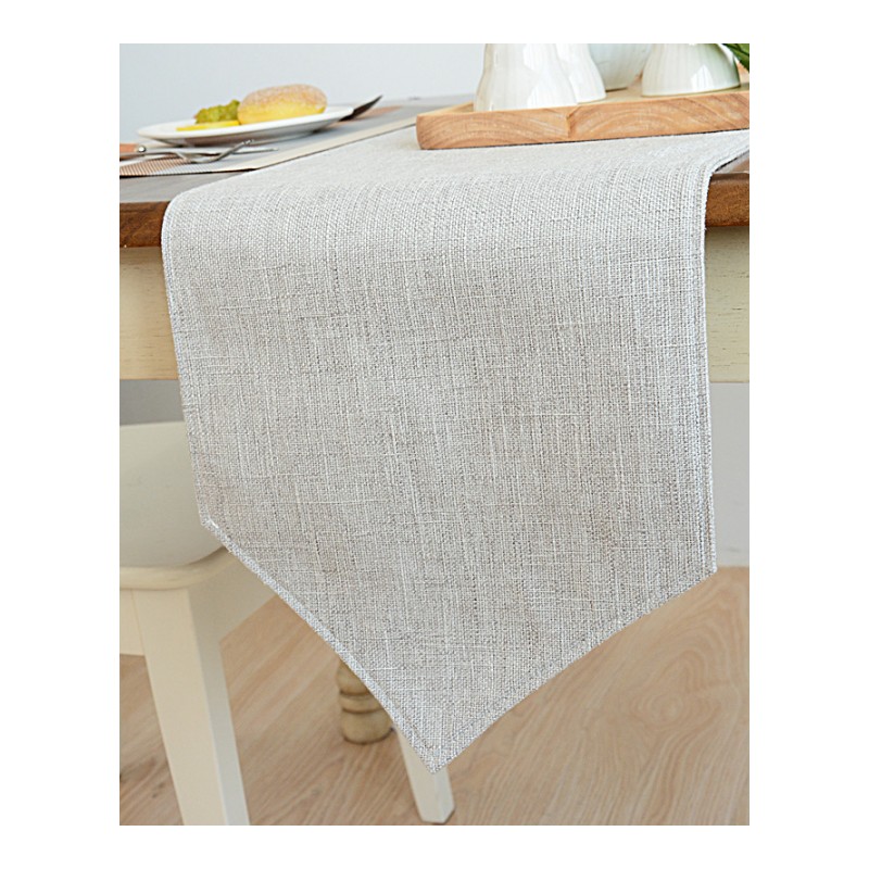 棉麻日式桌旗现代简约中美北欧式茶几餐桌装饰布长条床尾巾