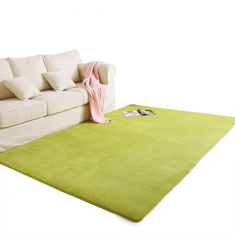 短毛地毯卧室床边满铺客厅茶几垫飘窗榻榻米定制冬季家用加厚绿色