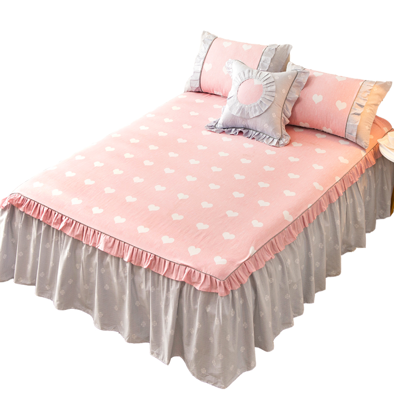 床裙单件纯棉床盖1.2m1.5m床罩床单床笠1.8米防滑床套