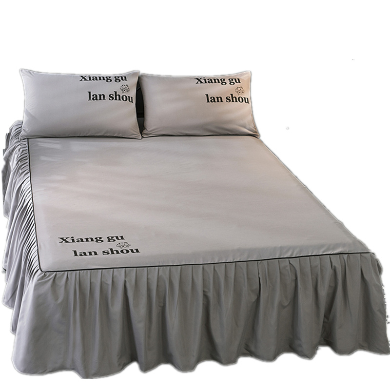 纯色床裙春夏纯棉床罩单件全棉床套1.8米保护套床笠2m床群