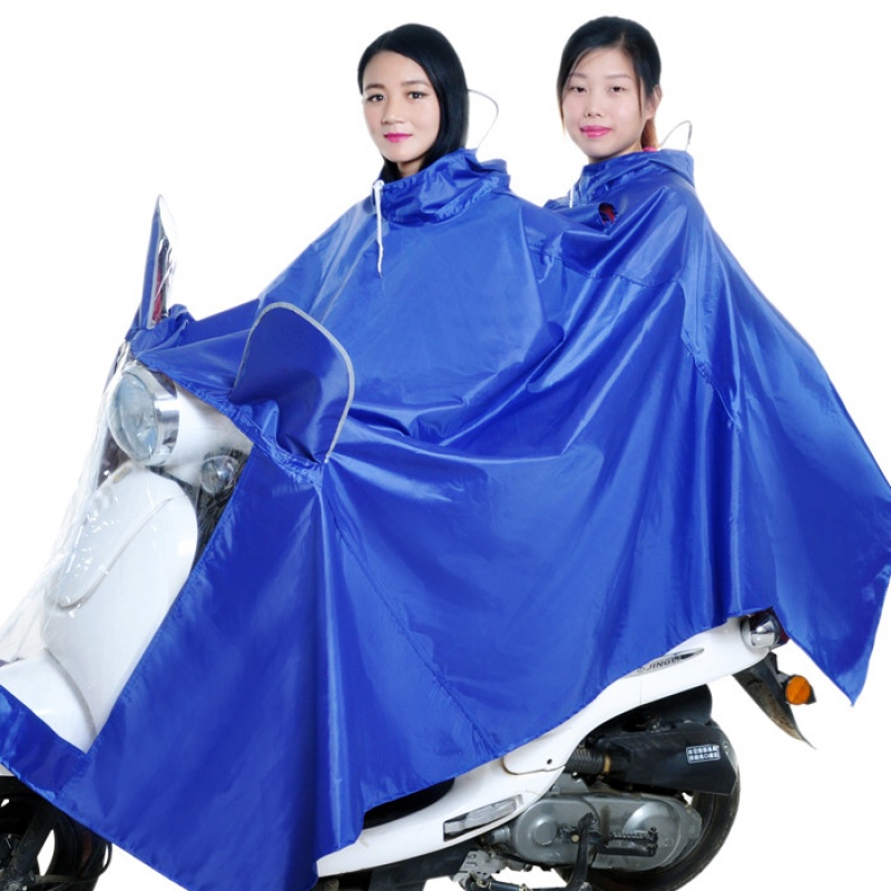 摩托车双人雨衣电动车大帽檐成人雨披电车牛津男女加大加厚