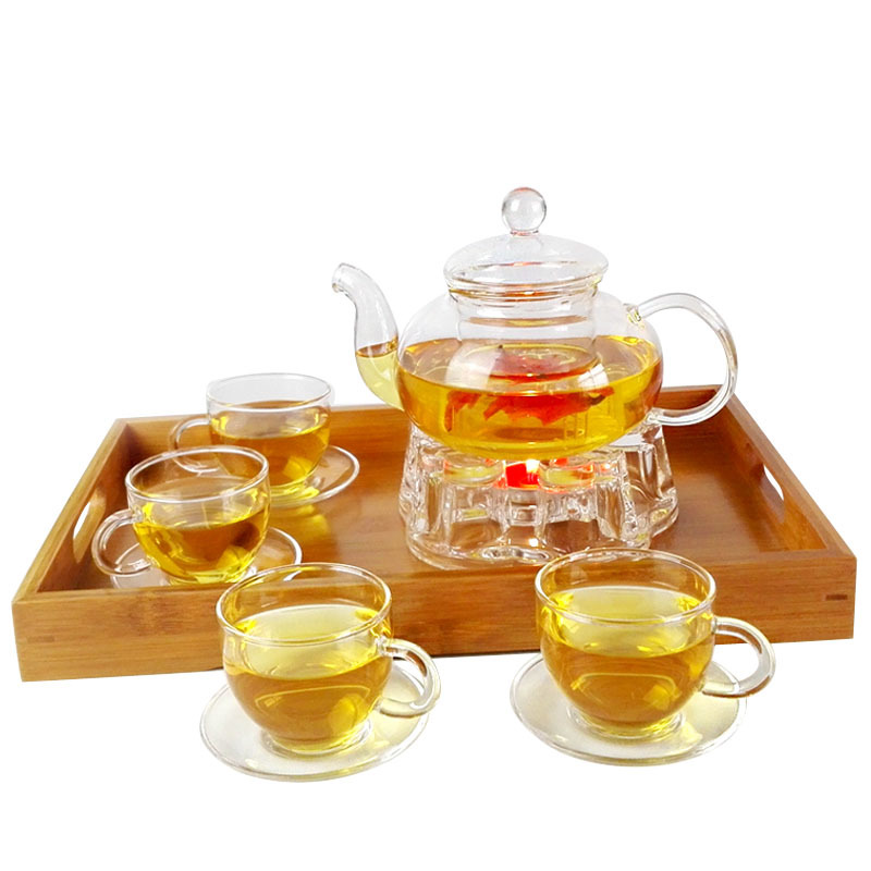 玻璃茶具套装透明耐热带滤网家用简约现代花功夫茶具茶壶